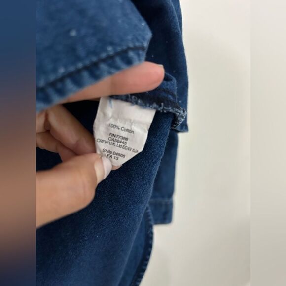 Madewell Chambray Polka Dot Long Sleeves Top - Picture 5 of 6